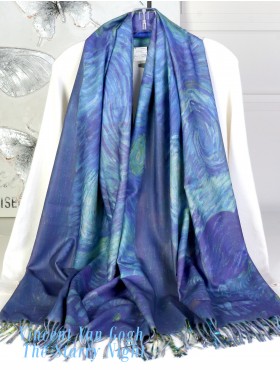 Starry Night & Pavement Cafe Double-sided Oil Painting Scarf
